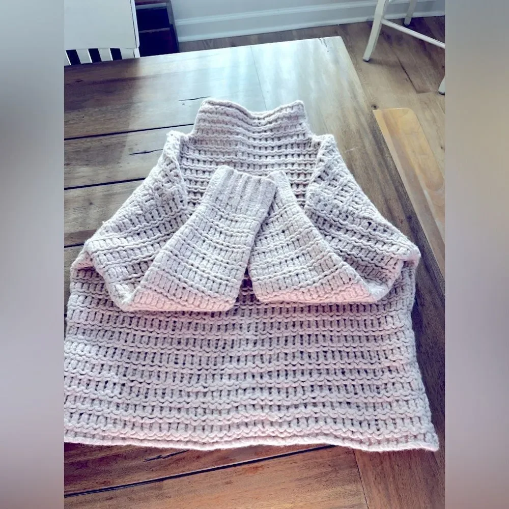 FREE PEOPLE RORY WOOL Cozy Pale Pink Sweater!